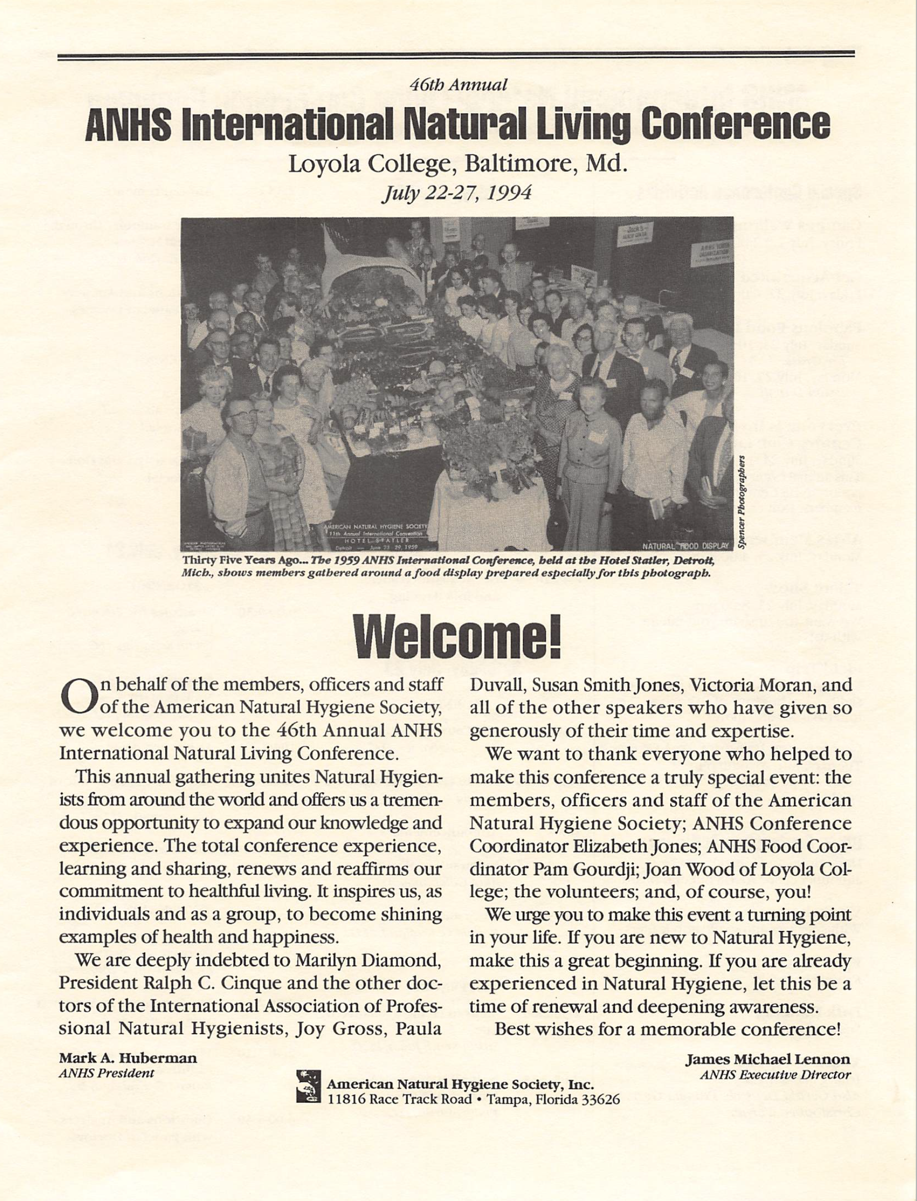 Conference Program. Baltimore, 1994